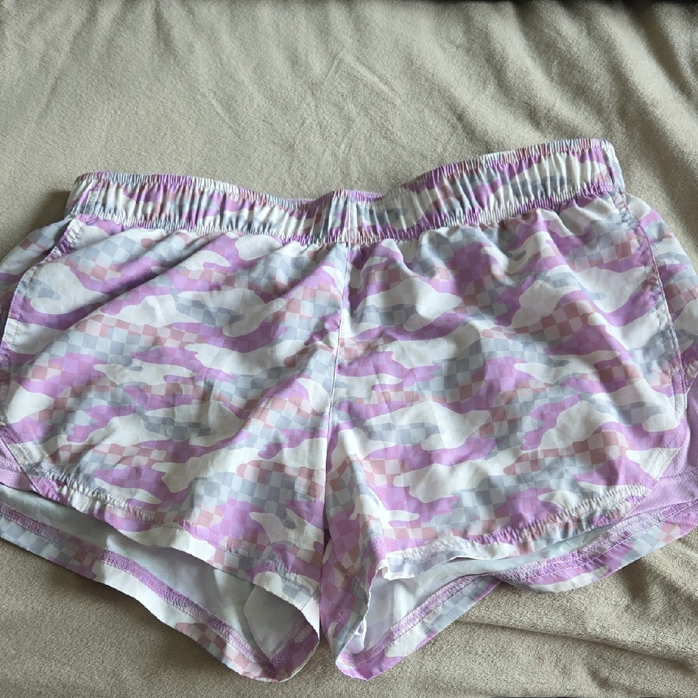 Pink and White Patterned Shorts